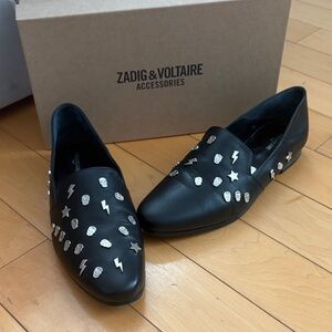 Zadig & Voltaire Black Studded Loafers